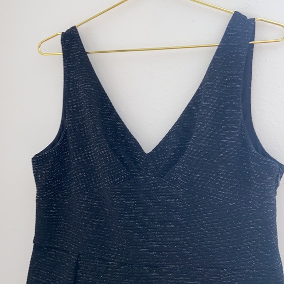 Betsey Johnson Black & Silver Fit & Flare Dress w/ Bow on Back - Picture 4 of 8